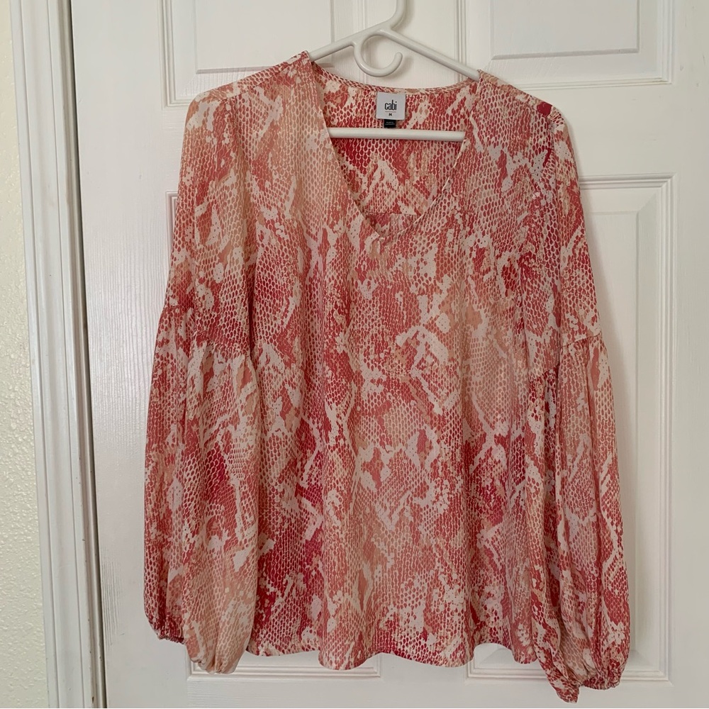 Cabi Pink Cream Tuni Blouse M